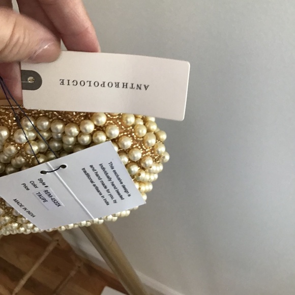 Santi Gemelli Clutch Pearl with Taupe Silk with brass strap - Picture 11 of 16